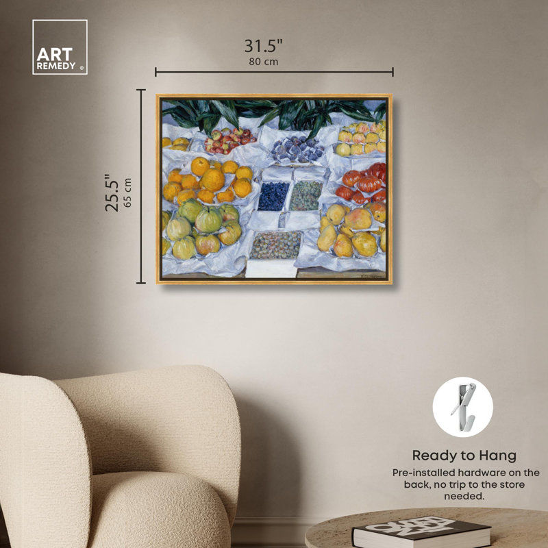 «Fruit Exposed On A Stand», toile par Art Remedy, Cadre doré, H 25 po x l 31 po