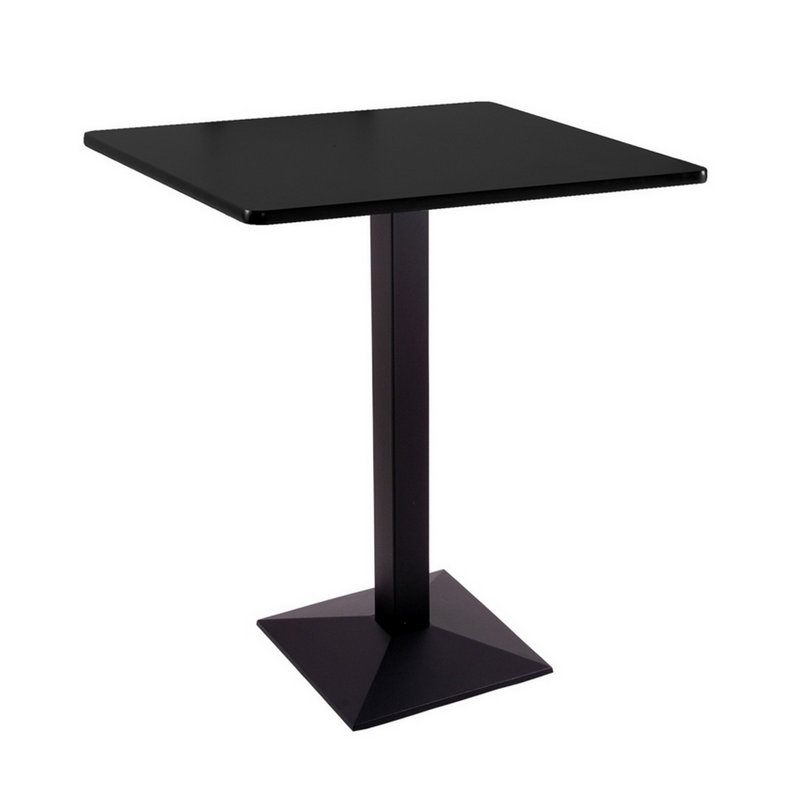 Table à piédestal à hauteur de bar, Noir, H 36 po x L 36 po x l 36 po