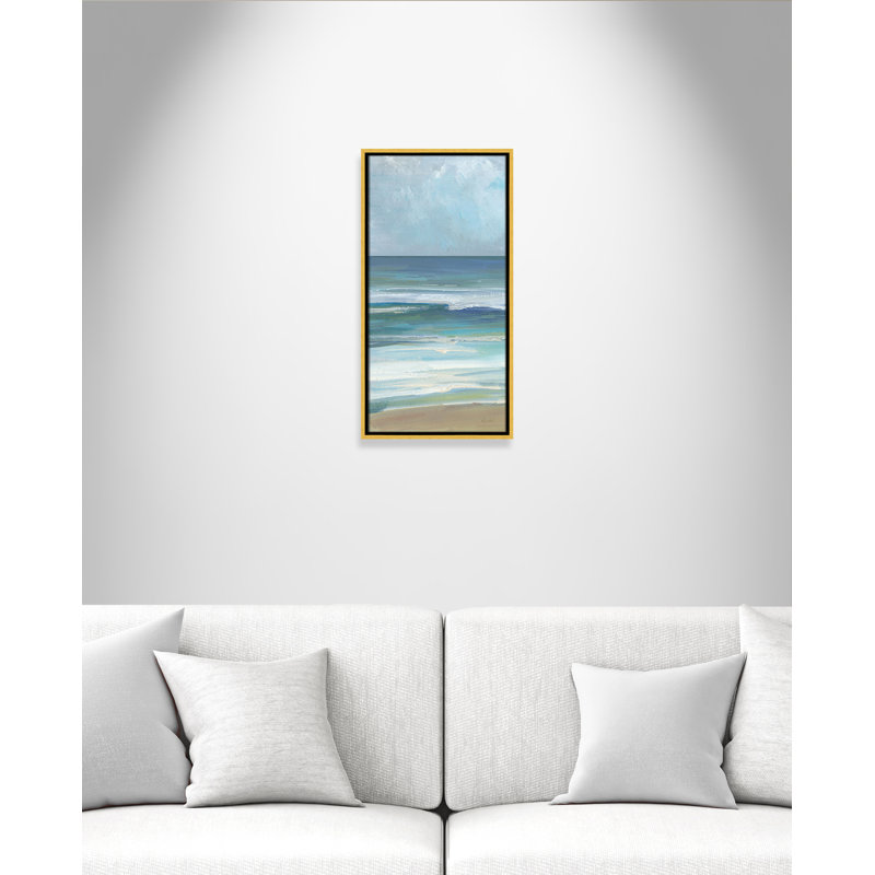 «Gentle Waves I» par Sally Swatland, H 25,5 po x l 13,5 po, Doré