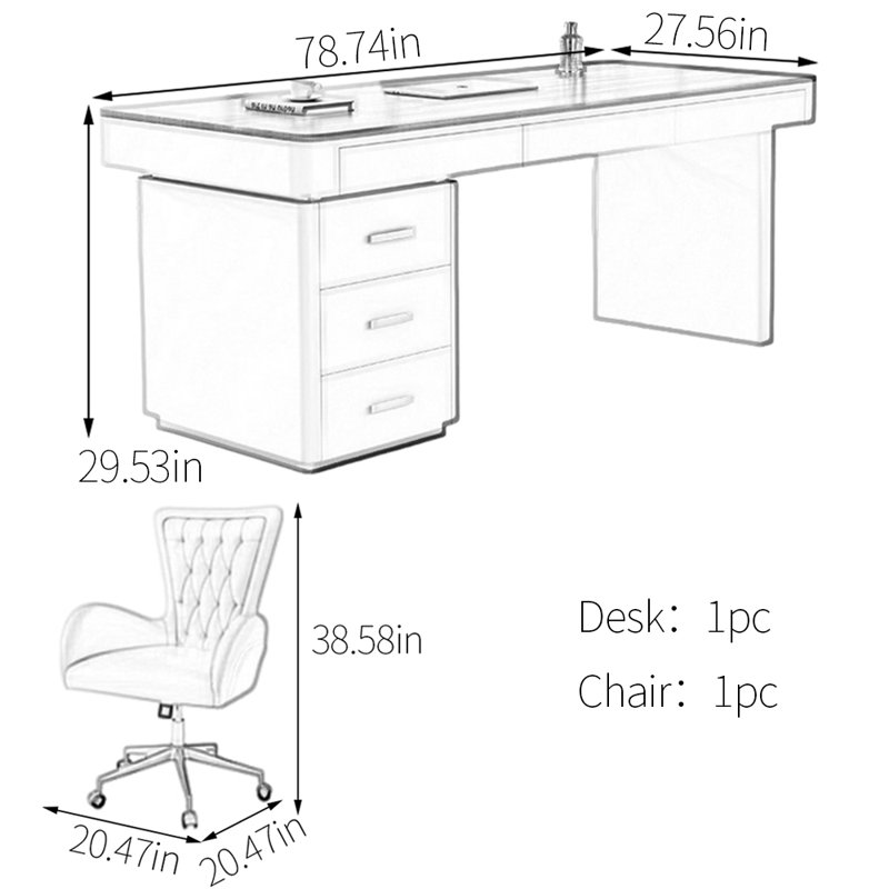 Bureau en bois massif multicouches