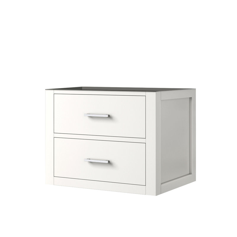 Meuble-lavabo simple 24 po X P 18 po D, Nickel brossé, Blanc