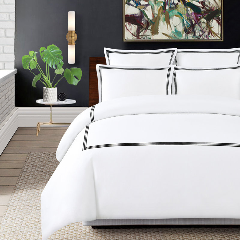 Ensemble de housse pour couette, Housse de couette pour très grand lit et 2 très , Noir