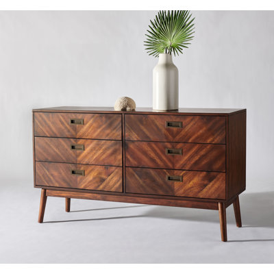 Commode double 6 tiroirs l 56 po Lykke