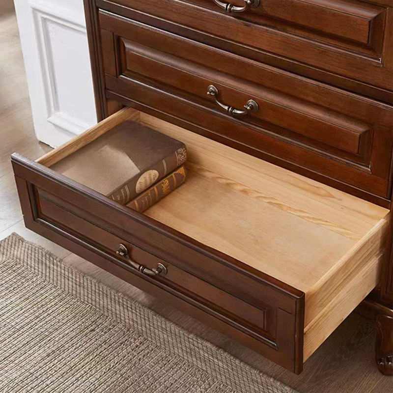 Buffet en noyer massif et bois manufacturé, H 50,79 po x l 33,07 po x P 17,32 po