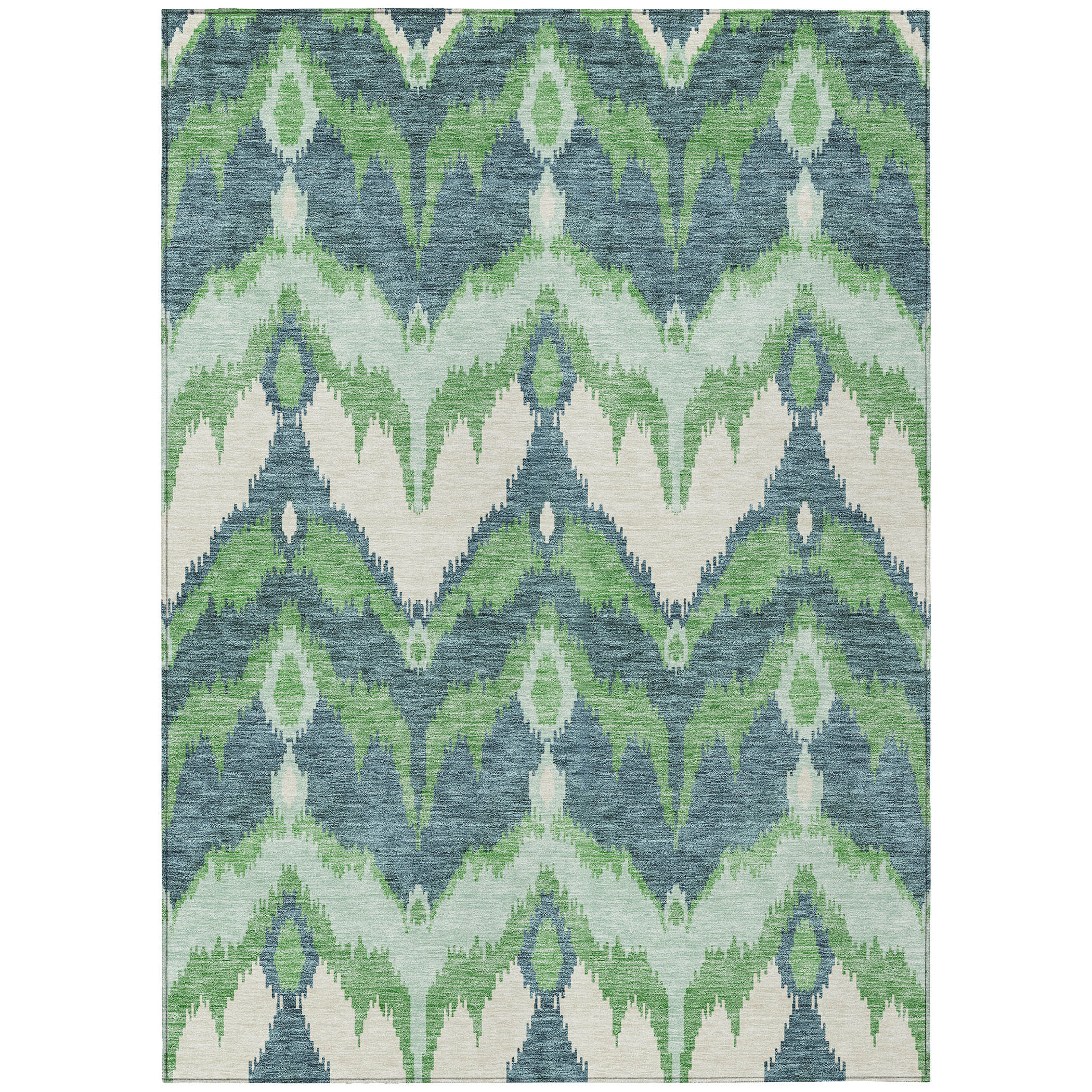 HomeRoots 3' X 5' Ivory Ikat Washable Indoor Outdoor Area Rug | Wayfair