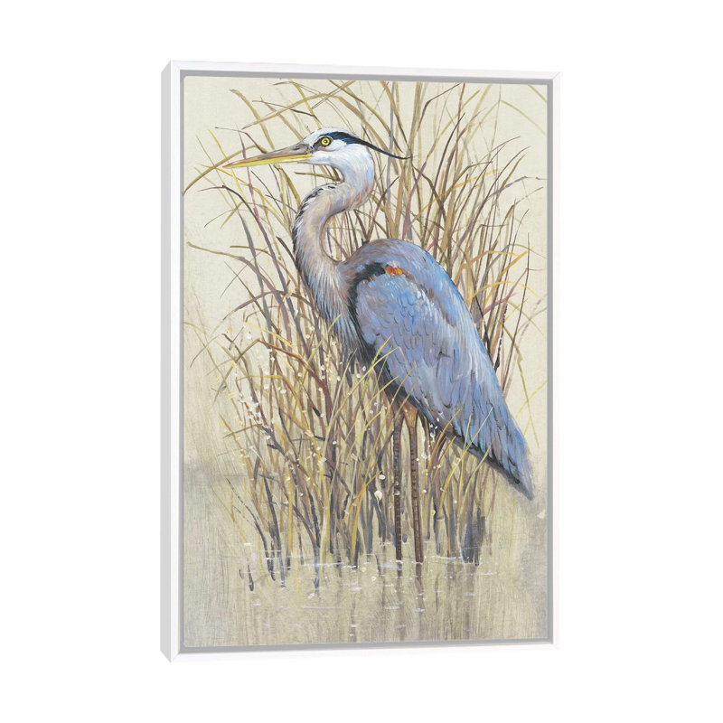 «Wading II» par Timothy O 'Toole - impression d'art graphique, H 60 po x l 40po x P 1,5 po, Cadre flottant blanc