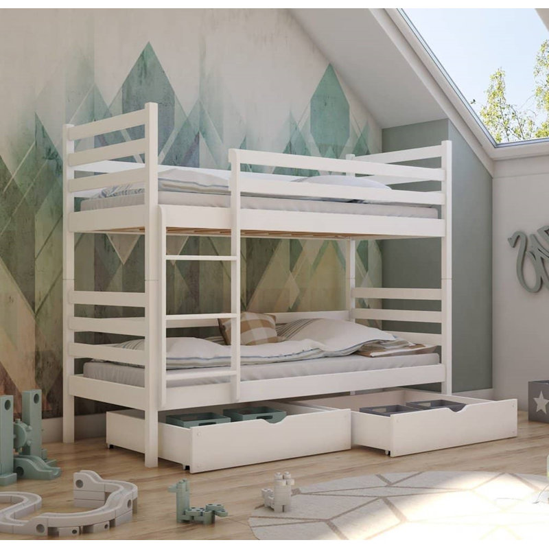 Dursley Single (3') 2 Drawer Standard Bunk Bed, White Matte