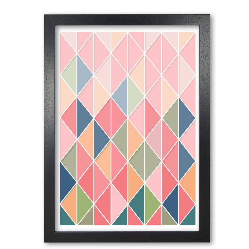 Full Colour Abstract Geo - Print, 30 cm H x 21 cm W x 5 cm D, Black Grain Frame