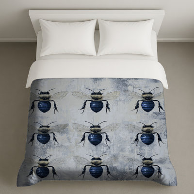 Blue Honey Bees Duvet Covers