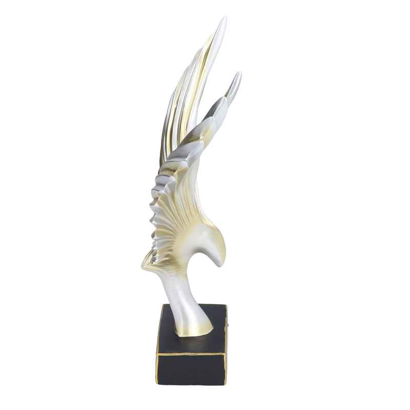 Nordic Wing Statue Sculpture en résine ornements salon moderne décoration bureau abstrait artisanat champagne or, Doré