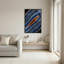 Art mural bleu et brun en agate polie sur toile-133061004