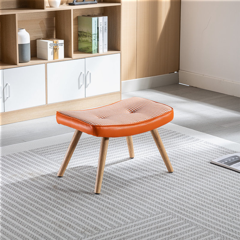 Repose-pieds Jeilin, Mélange de lin orange