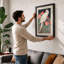 Cockatoo Among Roses Japandi - Framed Print-731676850-731676851