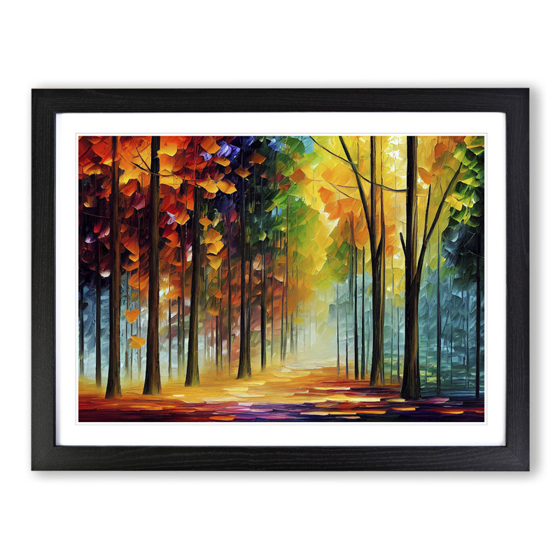 XH1022-7156X Pretty Forest Vol.3 Abstract - Single Picture Frame Print, 34cm H x 46cm W x 2cm D, Black Framed