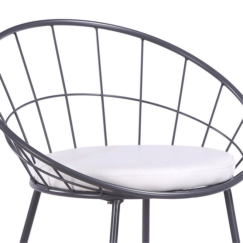 2 tabourets de bar nordiques modernes à hauteur de comptoir, chaises de bar industrielles d'une hauteur de siège de 29,5 po avec dossier incurvé en métal creux, siège rembourré en similicuir, assemblage requis