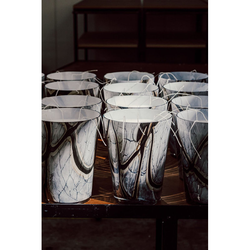 Stones Marble Candle, 3.9" H x 5.07" W x 5.07" D