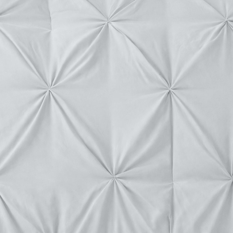 Microfiber Pintuck Duvet Cover Set – 2 Pillowcases, White, Super King Duvet Cover + 2 Standard Pillowcases