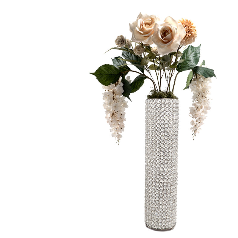 Tubo Lg Cristal Cylinder Vase, overall height- 24.75"
