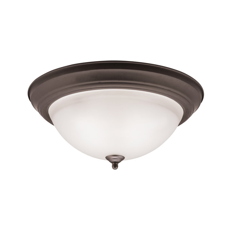 Plafonnier encastré simple 3 lumières 15,25 po Sawyer, Bronze vieilli, Incandescent