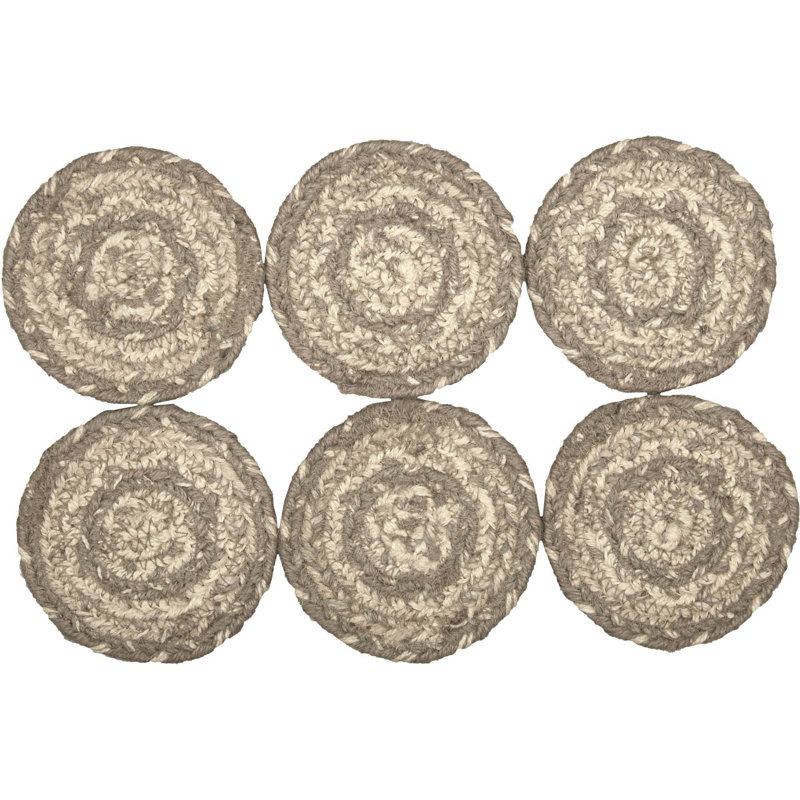 Jute Round 6 Piece Coaster Set