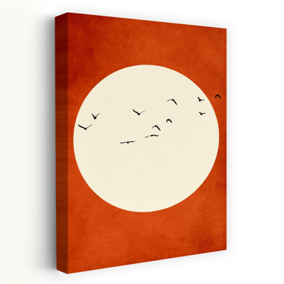 Art contemporain, paysage contemporain abstrait, oiseau