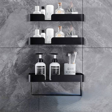 Kayeleigh Adhesive Mount Shower Caddy Rebrilliant Finish: Black