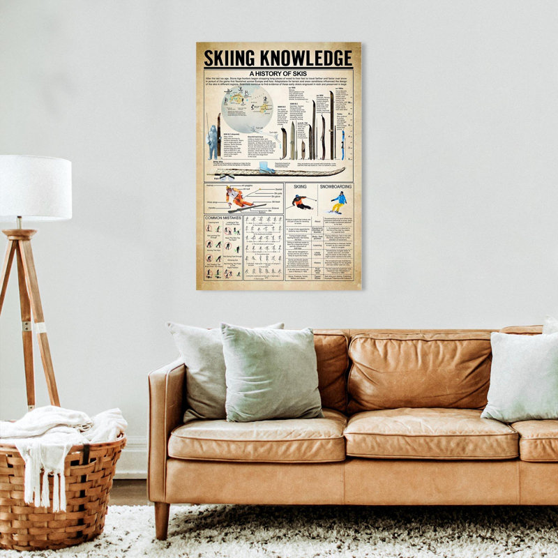«Skiing Skiing Skiing Lover» - 1 pièce, impression sur toile tendue, H 36 po x l 24 po x P 1,25 po