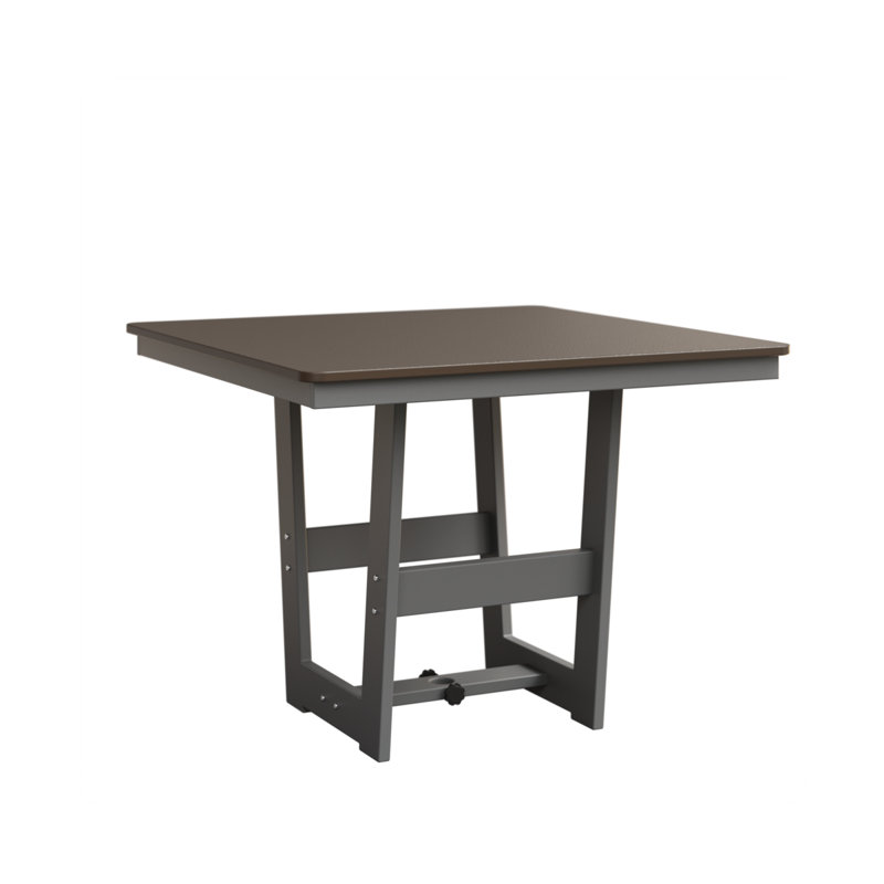 Hudson Outdoor Square Dining Table, Fog, Hammered Top Bronze