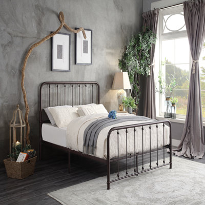 Lit plateforme classique avec fini bronze foncé et mobilier de chambre à coucher 1pc
