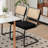Tristen Rattan and Fabric Upholstered Dining Chairs-124083195-124083197