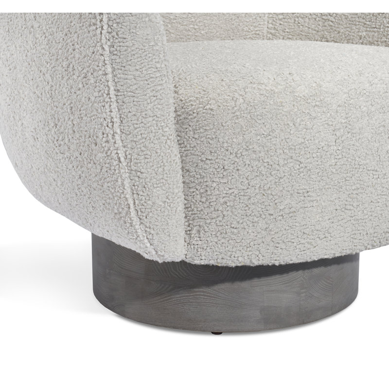 Fauteuil demi-tonneau pivotant l 31 po Simone, Brume 100% polyester, Gris délavé