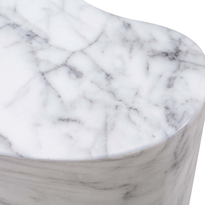 Table Barrett, H 22 po x l 22 po x P 18 po, Marbre blanc