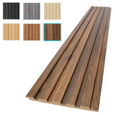 Paquet de 6 panneaux muraux en bois aggloméré 94,49 po x 7,44 po, panneaux de fibres à densité moyenne pour décoration intérieure moderne (29,29 pieds carrés / caisse)