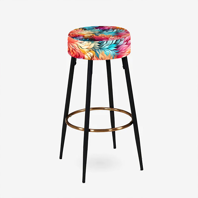 Ensemble de 2 tabourets de bar abstraits dynamiques et colorés