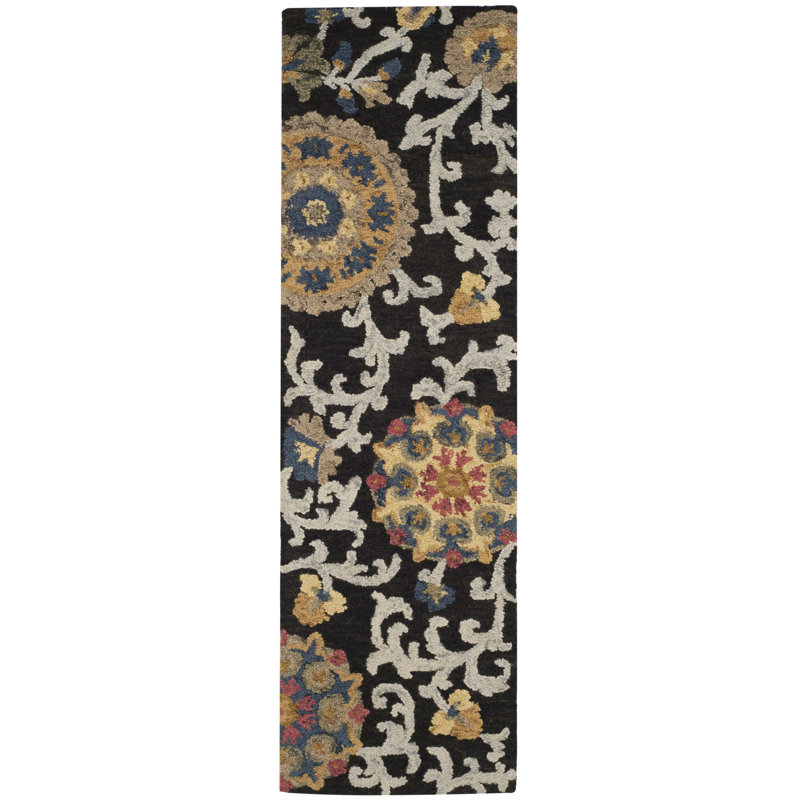 Emrick Hand Tufted Wool Floral Rug, Runner 2'3" x 14'