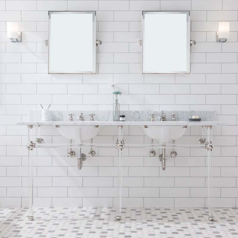 Empire 62.24'' W Double Bathroom Vanity Base, Polished Nickel