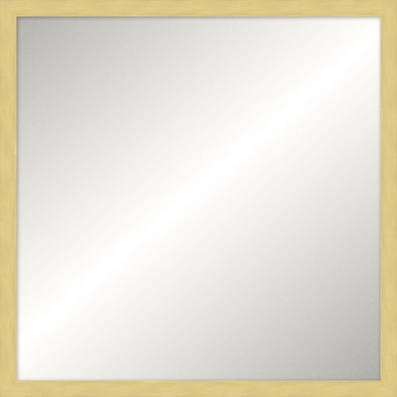 Davenport Solid Wood Mirror, Square, 37.75" x 37.75", Bright Gold