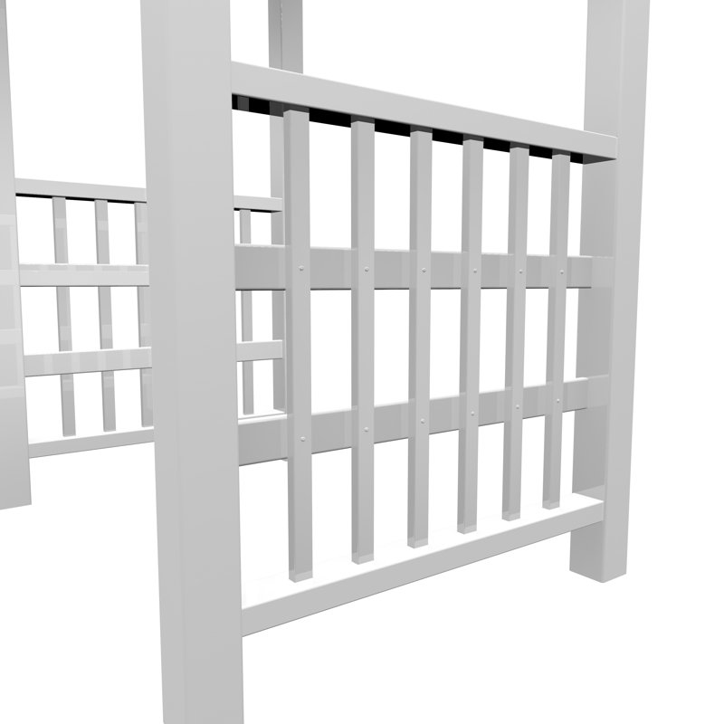 Springport White Vinyl Garden Arbor with Built-in Hooks