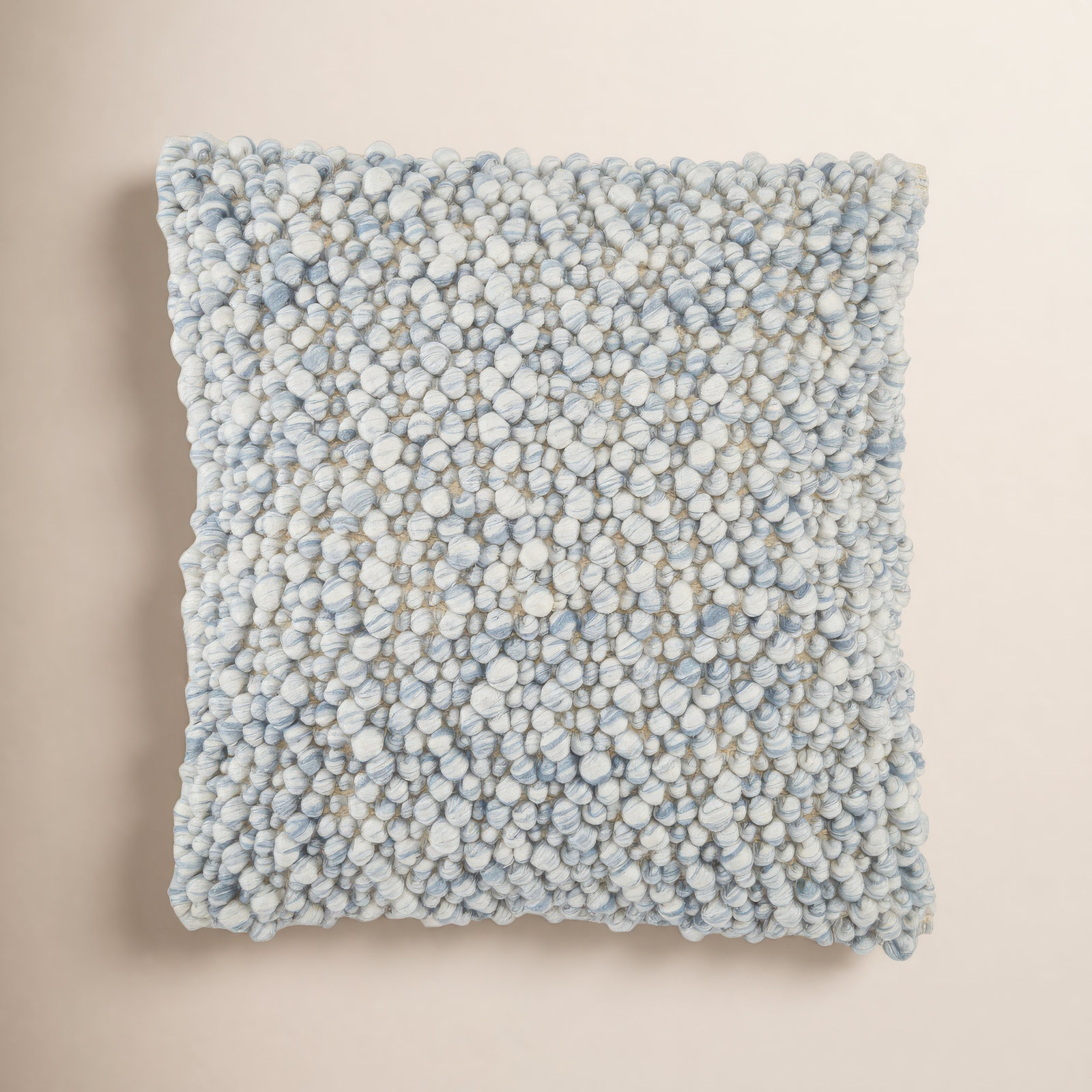 Upson 22" x 22" Wool Pillow Cover, Light Blue, Polyester