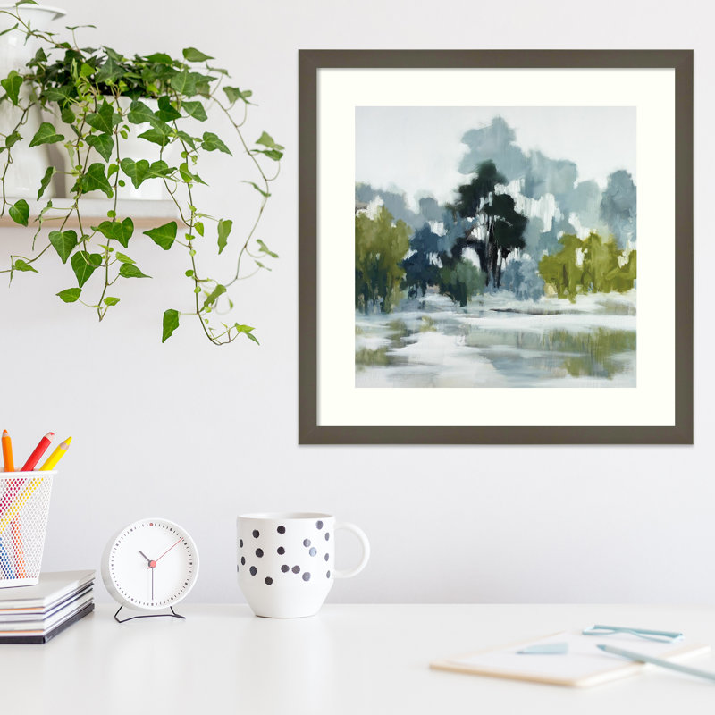 Reflections by Jacqueline Ellens, Gray Framed Paper, 19" H x 19" W
