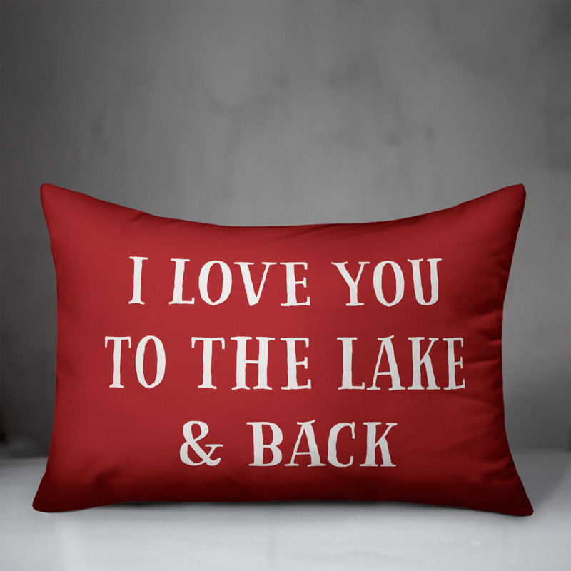 Red and White Lake-Inspired 14x20 Indoor/Outdoor Pillow