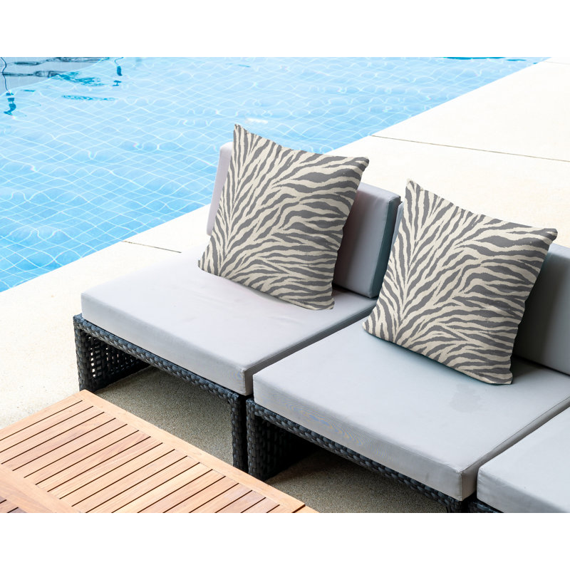 Oreiller réversible Jay Zebra, 18x18, Gray