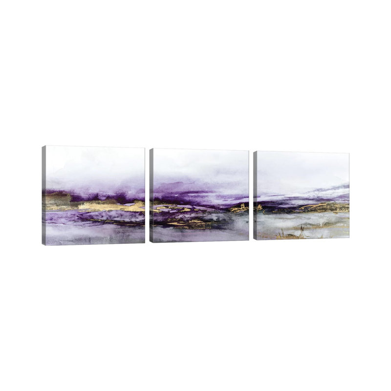 «Elusive Dreams Violet Version», ensemble d'art mural sur toile tendue (ensemble de 3)
