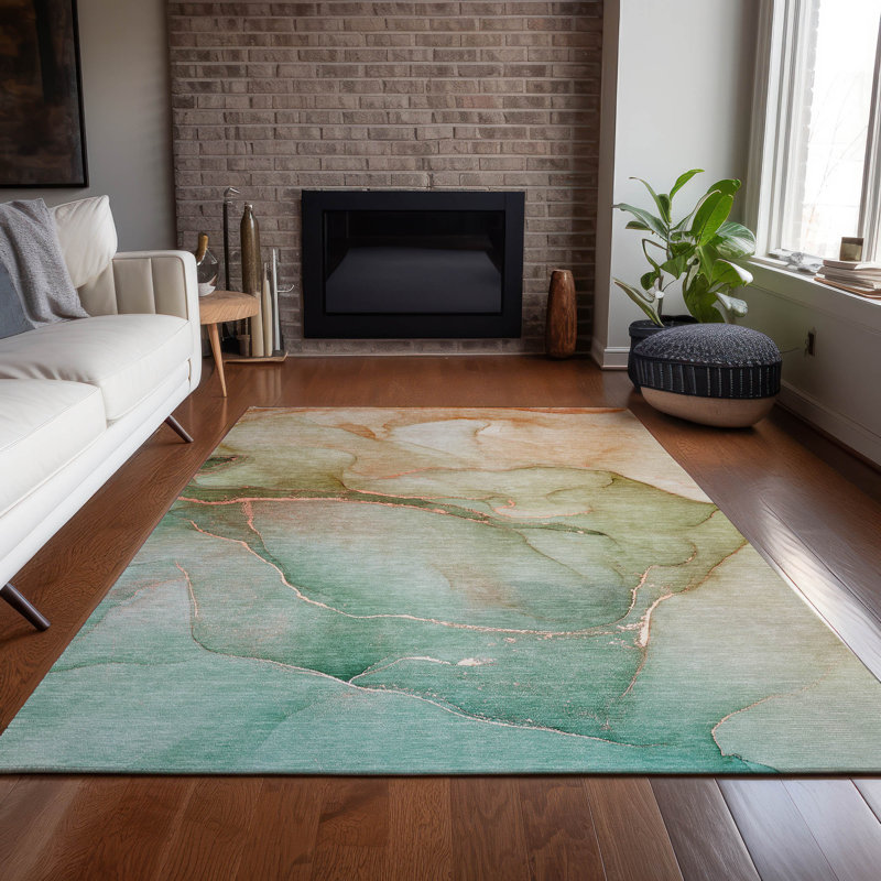 Felicienne Washable Abstract Indoor / Outdoor Rug, Rectangle 5' x 7'6"