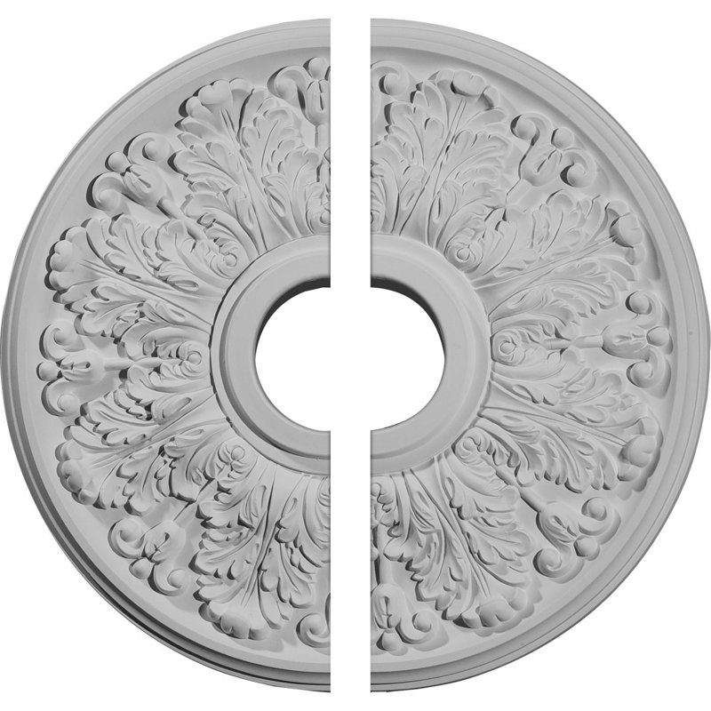 Endurathane Apollo Ceiling Medallion, 16 1/2"OD x 3 5/8"ID x 1 1/8"P (Fits Canopies up to 5 5/8"), Two Piece,