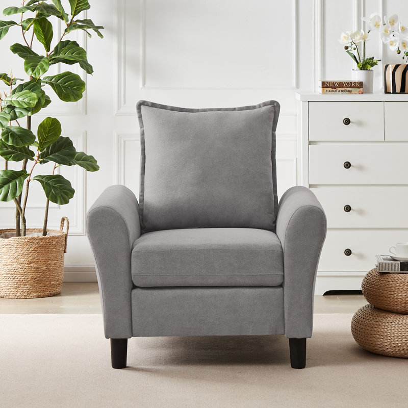 Fauteuil d'appoint confortable 34,65 po Danaysha, Gris clair