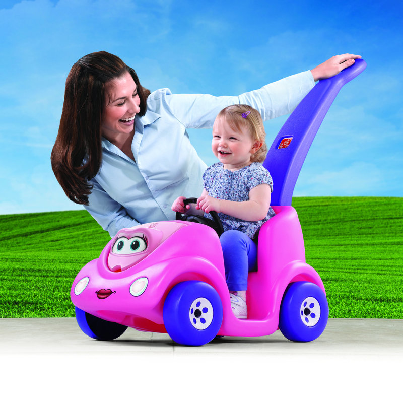 Pink and Purple Durable Plastic Push Around Buggy Car