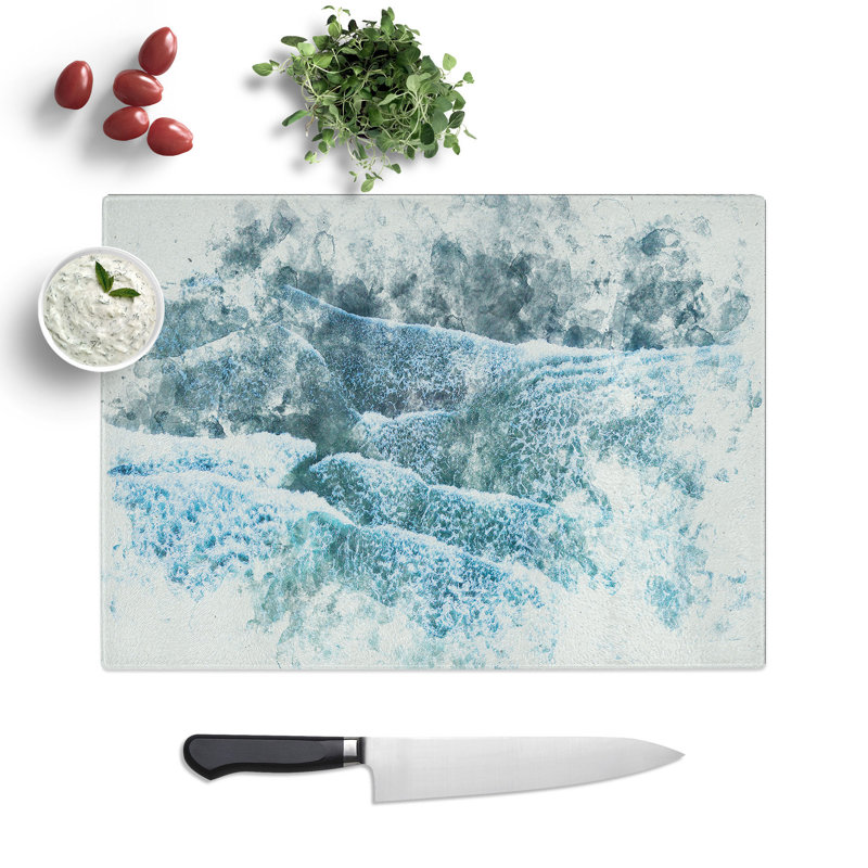Tempered Glass San Francisco Beach Chopping Board, 20 cm x 28.5 cm