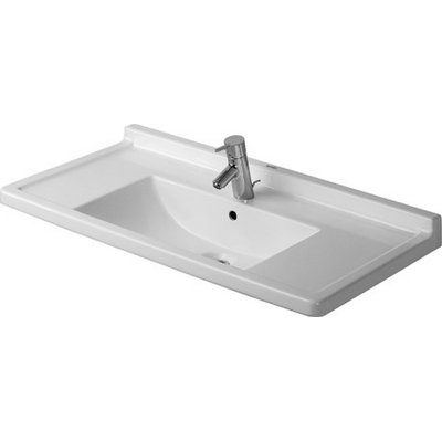 Lavabo de salle de bain piédestal rectangulaire en céramique avec trop-plein Starck 3