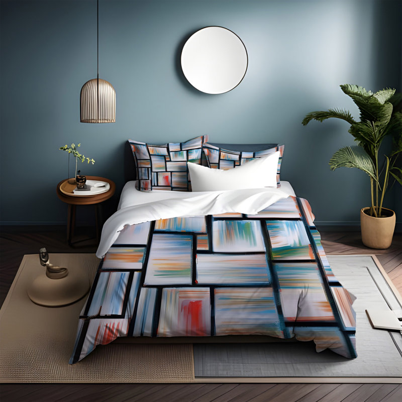 Abstract Duvet Cover, King Duvet Cover + 2 King Shams